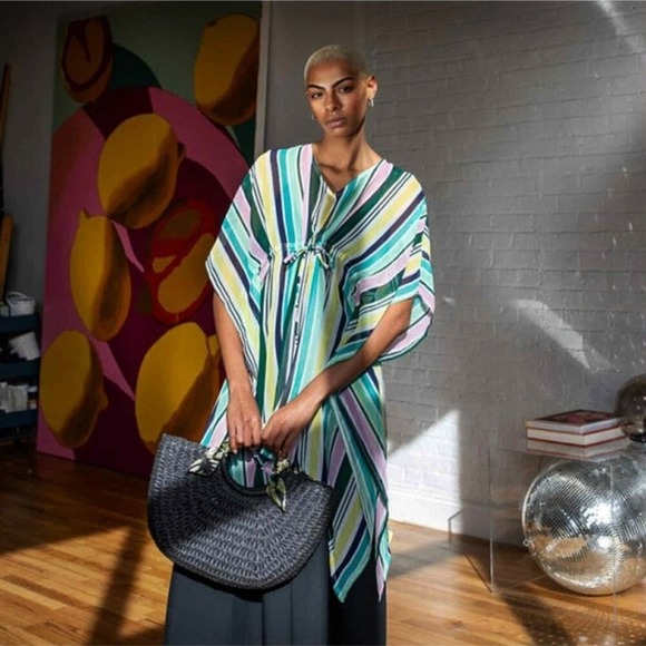 Black Woven Straw Handbag Floral Scarf Accent Beach Bag Tote Purse - Picture 2 of 10